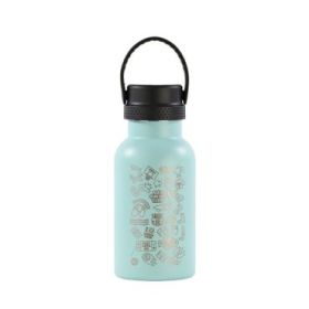 Safta F.C. Barcelona Botella Reutilizable 350ml - Doble Pared con Aislamiento - Base de Silicona - Conserva Temperatura 12h Caliente / 24h Caliente - 19.5x7.3x7.3cm - Color Cyan Light