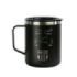 Safta F.C.Barcelona Taza Acero Inoxidable 400mL - Doble Pared - Base de Silicona - Acero Inoxidable - Tapa y Asa - 12H Caliente / 24H Frio - 10.7x8.4x8.4cm - Color Negro