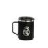 Safta Real Madrid 2ª Equipacion 24/25 Taza de Acero Inoxidable 350ml - Doble Pared con Aislamiento - Base de Silicona - Conserva Temperatura 12h Caliente / 24h Caliente - 10.7x8.4x8.4cm - Color Negro