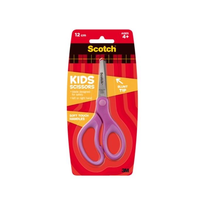 Scotch Tijeras Infantiles 12cm - Acero Inoxidable - Punta Redondeada - Tacto Suave - Color Morado