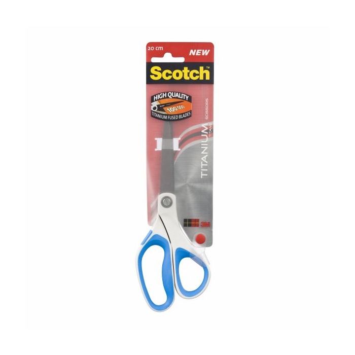 Scotch Tijeras de Titanio 20cm - Antiadherentes - Mango Ergonomico Tacto Suave - Colores Surtidos Aleatorios