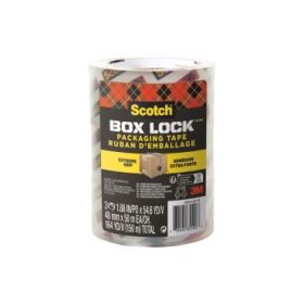 Scotch Box Lock Pack de 3 Precintos de Embalaje - 48mm x 50m - Color Transparente