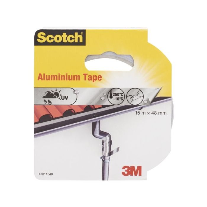Scotch Cinta Adhesiva de Aluminio - 15m x 48mm - Color Aluminio