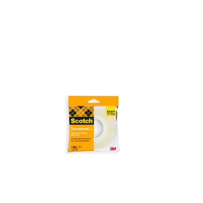 Scotch Cinta Adhesiva 19mm x 33m - Facil de Cortar - Transparente