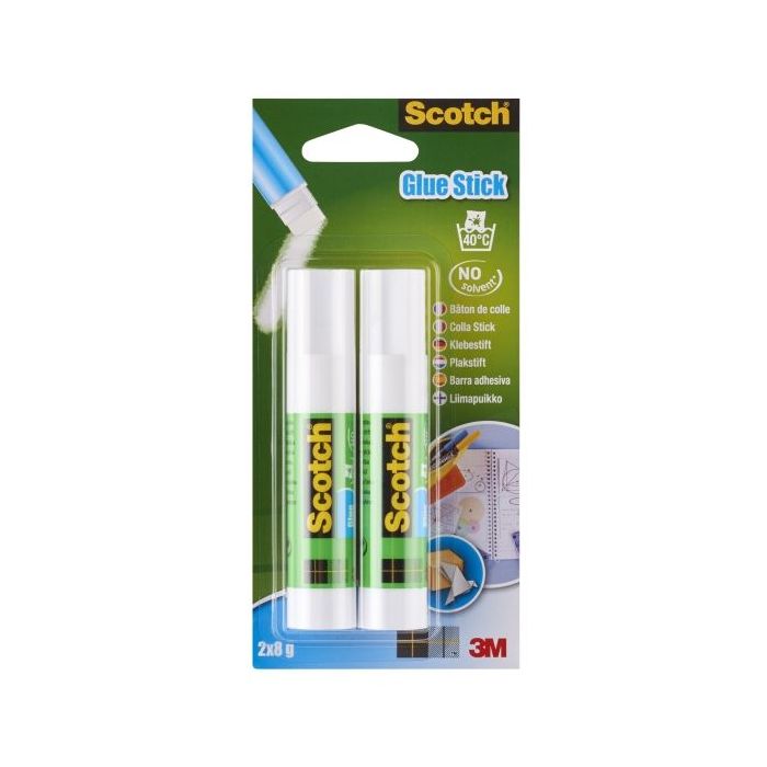 Scotch Pack de 2 Pegamentos en Barra Adhesivo Solido - 8gr por Unidad - Color Transparente