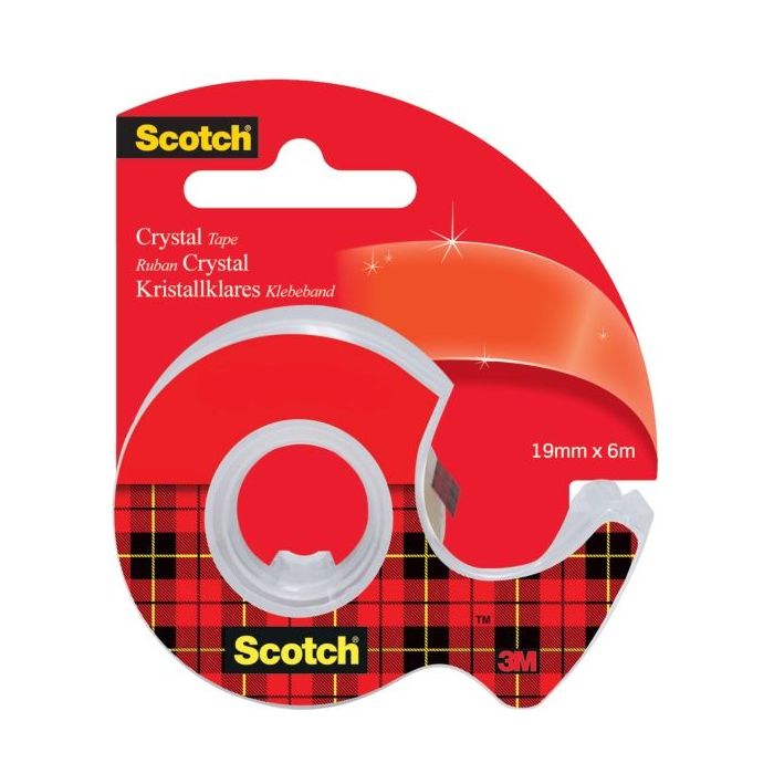 Scotch Crystal Cinta Adhesiva - Incluye Dispensador 19mm x 6m - Color Transparente