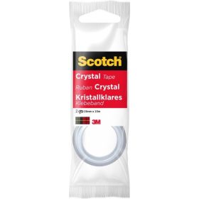 Scotch Crystal Pack de 2 Cintas Adhesivas Invisible 19mm x 10m - Supertransparente
