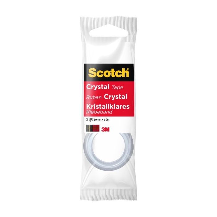 Scotch Crystal Pack de 2 Cintas Adhesivas Invisible 19mm x 10m - Supertransparente