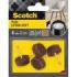 Scotch Pack de 4 Almohadillas de Fieltro con Clavo - Extrasuaves - Diametro de 22mm - Color Marron - SP84N30