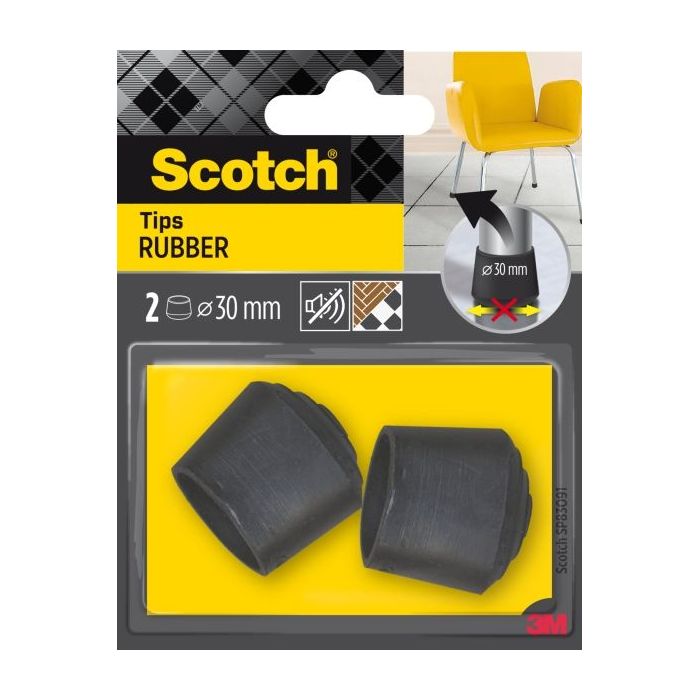 Scotch Pack de 2 Conteras de Goma - Diametro de 30mm - Color Negro