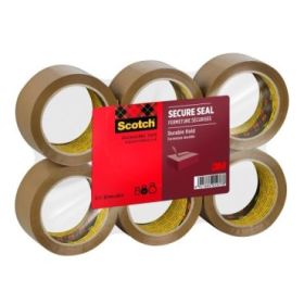 Scotch Pack de 6 Precintos de Embalaje - 50mm x 66m - Sellado Seguro - Color Marron
