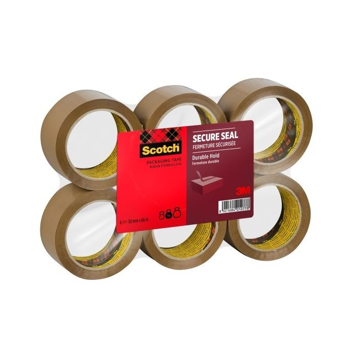 Scotch Pack de 6 Precintos de Embalaje - 50mm x 66m - Sellado Seguro - Color Marron