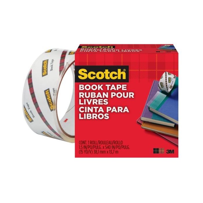 Scotch Cinta Adhesiva para Reparacion de Libros - 38.1mm x 13.7m - Color Transparente