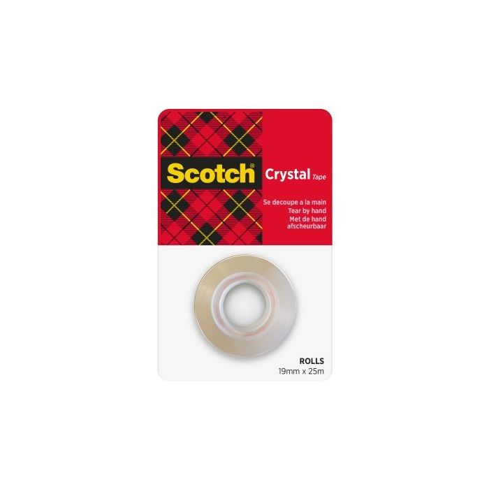Scotch Cinta Adhesiva - Facil de Cortar - 19mm x 25m - Color Transparente