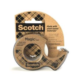 Scotch Magic Cinta Adhesiva - 66% Adhesivo Vegetal - 19mm x 20m - Incluye Dispensador - Color Blanco