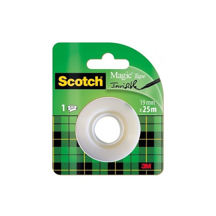 Scotch Magic Cinta Adhesiva Invisible - Recambio - 19mm x 25m - Color Transparente