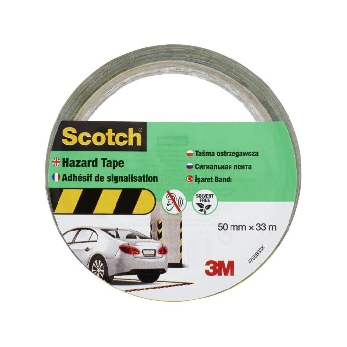 Scotch Cinta Adhesiva de Marcaje - 50mm x 33m - Color Negro/Amarillo