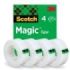 Scotch Magic Pack de 4 Cintas Adhesivas Invisible - 19mm x 33m - Color Transparente