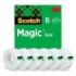 Scotch Magic Pack de 6 Cintas Adhesivas Invisible - 19mm x 33m - Color Transparente