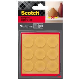 Scotch Pack de 9 Almohadillas Adhesivas Antideslizantes - Diametro de 22mm - Color Transparente