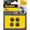 Scotch Pack de 4 Conteras de Goma - Diametro de 14mm - Color Negro