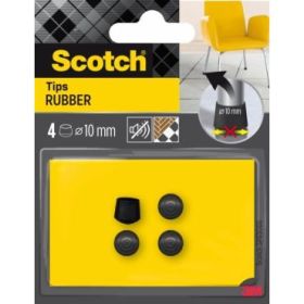 Scotch Pack de 4 Conteras de Goma - Diametro de 10mm - Color Negro
