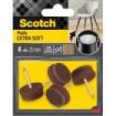 Scotch Pack de 4 Almohadillas de Fieltro con Clavo - Extrasuaves - Diametro de 25mm - Color Marron