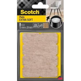Scotch Pack de 8 Almohadillas de Fieltro Adhesivas - Extra Suaves - 35  x 24mm - Color Beige