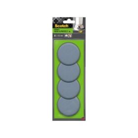 Scotch Move and Protect Pack de 4 Patines Deslizantes para Ruedas - Diametro de 65mm - Soporta hasta 500kg - Color Gris