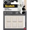 Scotch Pack de 6 Almohadillas Adhesivas Antichoque para Paredes - 21x21mm - Color Blanco