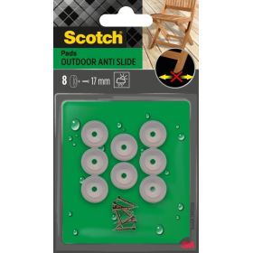 Scotch Pack de 8 Almohadillas Antideslizantes para Artornillar - Diametro 17mm - Uso en Exterior - Color Transparente