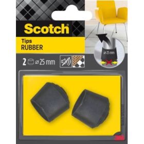 Scotch Pack de 2 Conteras de Goma - Diametro de 25mm - Color Negro