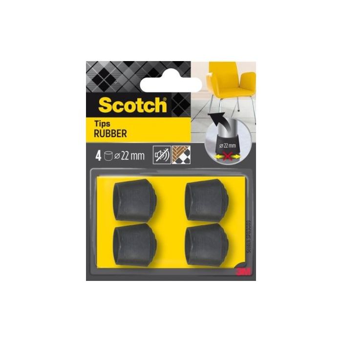 Scotch Pack de 4 Conteras de Goma - Diametro de 22mm - Color Blanco