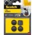 Scotch Pack de 4 Conteras de Goma - Diametro de 18mm - Color Negro