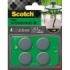 Scotch Pack de 4 Patines Deslizantes Adhesivos - Uso en Exterior - Diametro de 22-25mm - Color Gris
