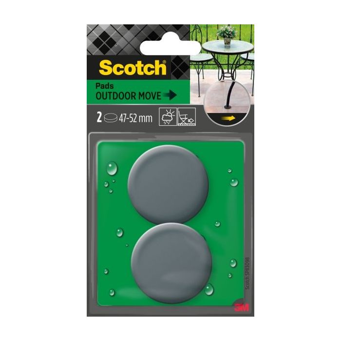 Scotch Pack de 2 Patines Deslizantes Adhesivos - Diametro de 47 a 52mm - Color Gris