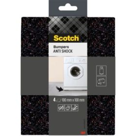 Scotch Pack de 4 Almohadillas Protectoras Antichoque - 100x100mm - Color Negro