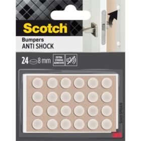 Scotch Topes Adhesivos para Muebles - Antichoque - Diametro de 8mm - Paquete de 24 - Color Blanco