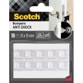 Scotch Pack de 10 Topes Adhesivos para Paredes - Antichoque - 13x13mm - Color Transparente