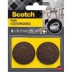 Scotch Pack de 4 Almohadillas Adhesivas Antideslizantes - Personalizables - Diametro de 19 a 37mm - Color Marron