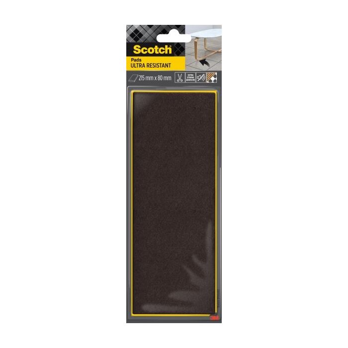 Scotch Almohadillas de Fieltro Adhesivas - Ultra Resistentes - 215x80mm - Paquete de 1 - Color Negro