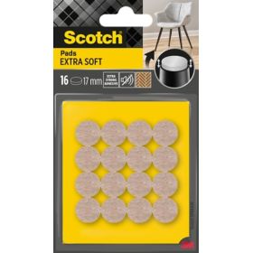 Scotch Pack de 16 Almohadillas de Fieltro - 17mm de Diametro - Extrasuaves - Color Beige