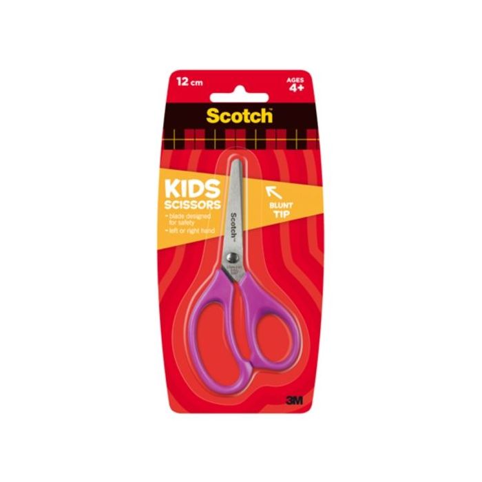 Scotch Tijeras Infantiles 12cm - Acero Inoxidable - Punta Redondeada - Tacto Suave - Aptas para Diestros y Zurdos - Color Morado
