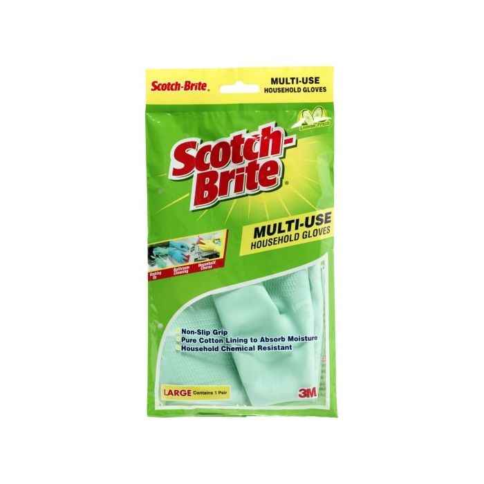 Scotch-Brite Ultra-Sensitive Guantes Multiuso - Talla Grande - Perfumados - Color Turquesa