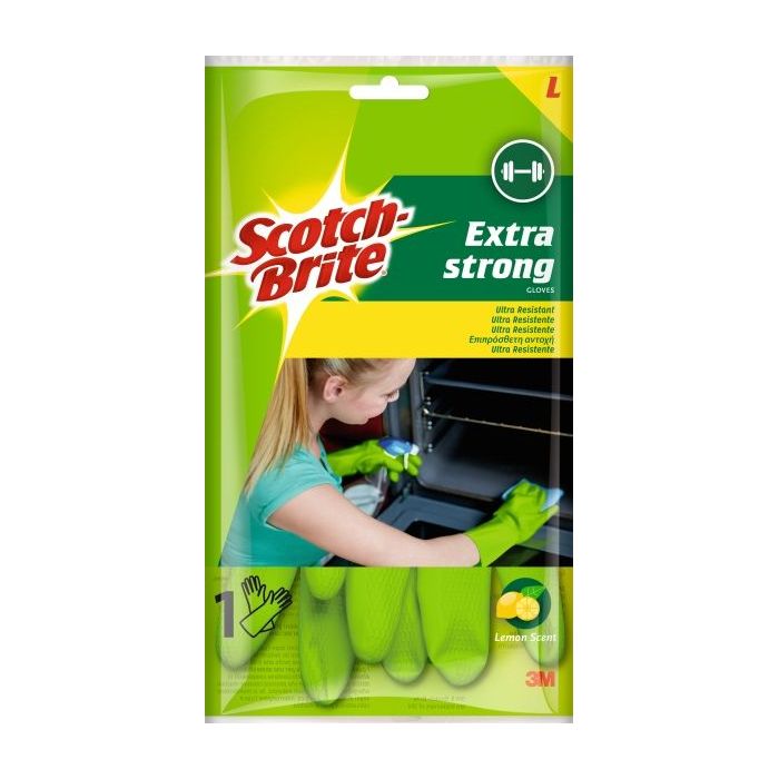 Scotch-Brite Guantes Multiuso Ultra Resistentes - Talla S - 1 Par - Color Azul