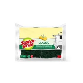 Scotch-Brite Classic Pack de 2 Estropajos de Cocina - Celulosa - Color Verde Oscuro