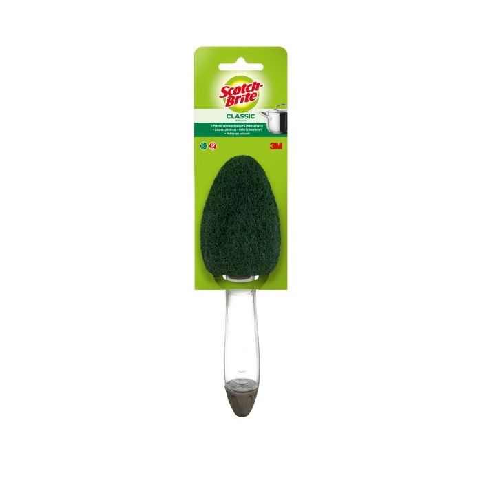 Scotch-Brite Classic Estropajo de Cocina con Mango - Color Verde Oscuro