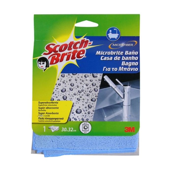 Scotch-Brite Bayeta de Microfibra para Aseo - 300x320mm - Color Azul