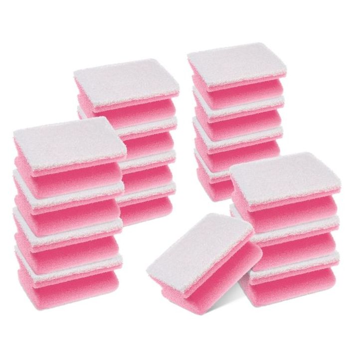 Scotch-Brite Pack de 16 Esponjas para Aseo XXL - Proteccion para los Dedos - Color Rosa/Blanco