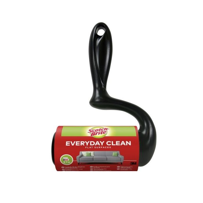 Scotch-Brite Everyday Clean Rodillo Quitapelusas Adhesivo - 56 Hojas - Color Negro